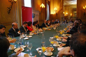 Vista general del II Breakfast TSI-Norman Broadbent celebrado hoy en el Círculo Ecuestre de Barcelona  