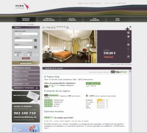 Imagen de la web con el Hotel Husa Palace