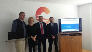 Arturo Bernal (director general de Turismo Costa del Sol), Carries Davidson (directora de Gestión de Mercados de Expedia para España y Portugal), Francisco Salado (consejero delegado de Turismo Costa del Sol), y Santiago San Francisco (director de Área para Experia Andalucía).